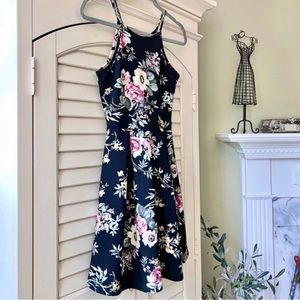Haute Monde Small Black Floral Cottagecore Sleeveless Mini Dress